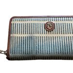 Spartina 449  Daufuskie Island Genuine Leather Natural Linen Wallet Gold Accents Photo 0