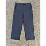 Eileen Fisher Tencel Ribbed Wide Leg Pull On Pants Size M Blue Lounge Stretch Photo 2