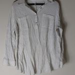 Liz Lange  Maternity XL Khaki Green White Top Photo 3