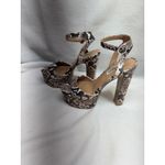 Steve Madden  Women's Snakeskin Platform Ankle‎ Strap Chunky Heel Sandals Shoes Photo 6