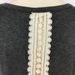 Moonchild Womens Tie Front Medium Shirt With Lace Gray Photo 5