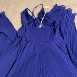 NWT Beyond Words Royal Blue Pleated Open Back Jumpsuit Sz XS Photo 7