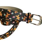Betsey Johnson Gingerbread Cookie Candy Cane Christmas Holiday Belt Womens M Blk Photo 0