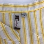 Kut From The Kloth Women's Yellow Striped Popover V-neck Blouse Short Sleeve Photo 4