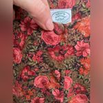 Laura Ashley Vintage Floral Dress Sz 8 Brown Pink Sleeve Basque Waist Wool Blend Photo 5