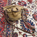 Free People Suede Leather Slouchy Bucket Bag Brown Crossbody Tote Boho Photo 0