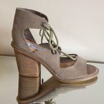 Steve Madden Tan Beige Suede Leather Carahh Lace Up Open Toe Heeled Sandals NEW Photo 3