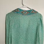 Nikka Silk Peplum Blouse Peacock Beaded Teal Green M Blue Size M Photo 6