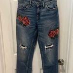 ZARA Jeans with Rose Detailing Photo 0