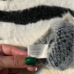 Boston Proper  large zebra v neck lace up sweater Photo 4