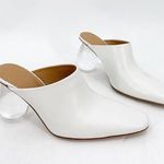 Loewe White Calfskin Bulb Drop Heel Mules 37 NOWB Photo 0