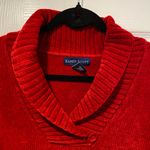 Karen Scott  Size L Red Shawl Neck Soft Chenille Knit Pullover Swsater Photo 1