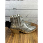 Forever 21 Women's Silver Tan Western Ankle Boots Booties US 7 Photo 2
