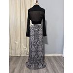 Artisan NY  Black Paisley Print Maxi Skirt Boho Flowy Bohemian Vacation Resort M Photo 6