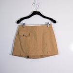 Amanda Uprichard Logan Cotton Front Pocket Slit Mini Khaki Skort Skirt Small Photo 0