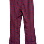 Maeve by Anthropologie Red Blue Plaid Pull On Flare Pants Women’s Size S Trouser Photo 2