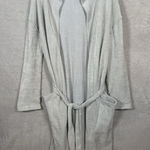 Barefoot Dreams  CozyChic Lite Ultra Soft Hooded Long Robe Womens Size‎ 2 Gray Photo 0
