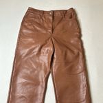 Aritzia  Wilfred Vegan Leather Melina Straight Leg Pant in Brown Photo 6