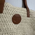 Banana boat weaving sunshine Blue and beige straw straw tote bag with lining NEW Photo 1