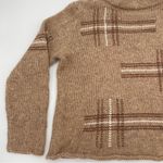 Vintage Sweater Lambswool Tan‎ Minimalist Graphic Design Light Brown Large Women Tan Photo 4