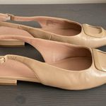 Nordstrom  Весса Pointed Toe Slingback Leather Flat Buckle Accent Tan Size 8 Photo 8