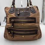 Tod's Tod’s Luna Large Handbag in Nylon‎ and Leather Bronze with Green bottom Photo 0