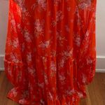Vince Camuto floral orange tiered lined balloon sleeve dress, size M pullover Photo 10