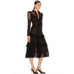 Alexis Evarra Black Sheer Lace Midi Dress XS NWT $975 Photo 13