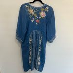Johnny Was Nalina Kimono Blue Dress Floral Embroidered Extra Small XS Photo 9