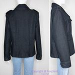 Attention NWOT women's black jean jacket with epaulette, size 14 Photo 2