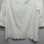 FDJ Women's Garden Core Peasant Coastal Embroidered Crochet Vacation Top Size 4 White Photo 3