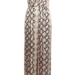 L'Agence L’AGENCE Maeve Snake Print Pale Pink Wide Leg Jumpsuit Size 8 Photo 0