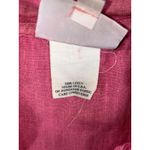 Hot Cotton‎ LInen Shirt Women Medium 100% Linen 3/4 Sleeve Ruffle Minimalist Pink Photo 7