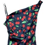 For Love & Lemons Xena Cherry Print Satin Midi Dress Women’s US XS Photo 2