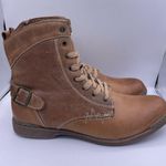Steve Madden leather fur fleece lined tan lace up boots Size 9 Photo 3