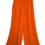 Faithfull the Brand Rupina Flare Leg Crinkle Pants Tangerine Size 4 NWT Photo 1