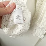 Christopher & Banks  White Crochet Cover Up with Floral Hem Beach Sweater Photo 3
