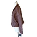 Marc New York NWT  FAUX LEATHER BLAZER WITH GOLD BUTTON IN COLOR CHOCOLAT… Photo 2