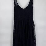 Free People  Whimsigoth Lace Dress Womens 4 Black Gold Sparkle Romantic Fairy Photo 4