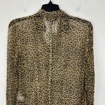 J.Crew Sheer Leopard Print Shirt Crinkle Chiffon Cupro Button Up Brown US 00 NWT Photo 10