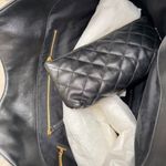 Saint Laurent YSL, iCare Tote Bag and Pouch, Black Quilted Leather Photo 10