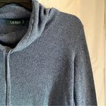 Ralph Lauren Lauren Sweater Size Medium Blue Cowl Neck Waffle Knit Pullover Photo 5