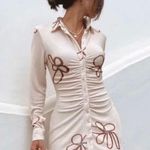 With Jean NWT  Andy Burton front mini dress in cream sz M Photo 1