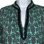 Tracy Negoshian Black & Green Georgia Polka Dot Swirl Tunic Top NWOT XSmall Photo 2