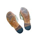 J.Crew  Old Money Twisted Knot Metallic Leather Sandals Slides Gold 9 Vacation Photo 2