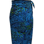 Junonia Blue Patterned Women's Swim Sarong Wrap Skirt Size Plus OS Photo 0