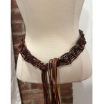 None Vintage Fringe Leather Belt Photo 4