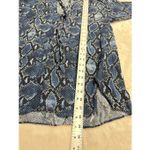 ZARA  Blue 100% Viscose Snake Print Hi Low Tie Neck Blouse Shirt Top Size Medium Photo 7