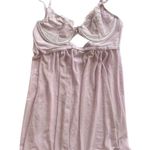 Rachel Roy Camisole Babydoll Lingerie Lace Trim Sheer Open Bust Purple Size M Size M Photo 0