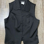 My Michelle 2000s Y2k‎ Black Floral Embroidered Collared Button Vest Womens Size Medium Photo 0